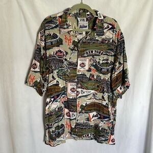 Reyn Spooner MLB New York Mets Button Up Shirt Size XXL Baseball Hawaiian Retro